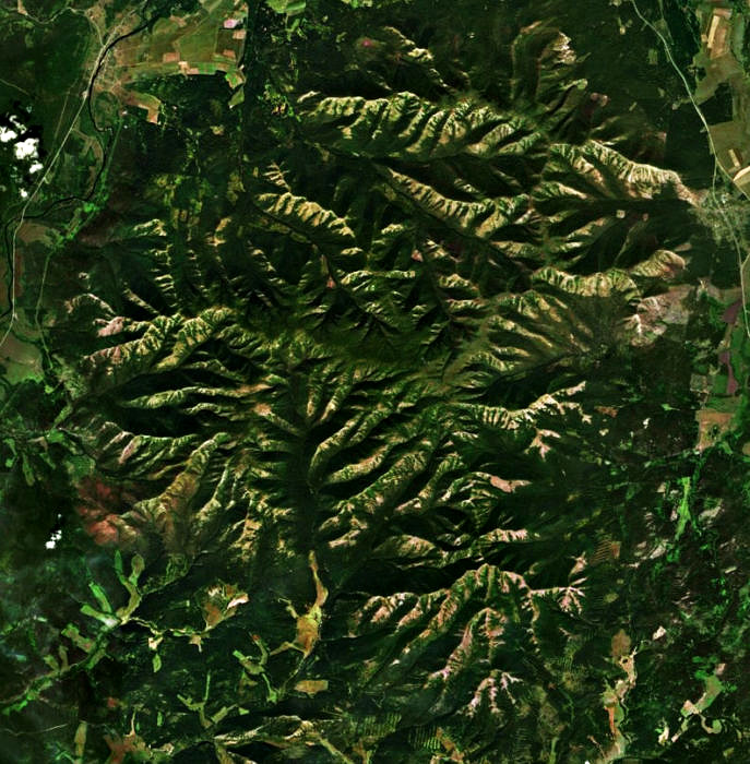 Хребет Крака на спутниковом снимке