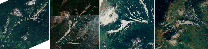 Спутниковые снимки курумных рек