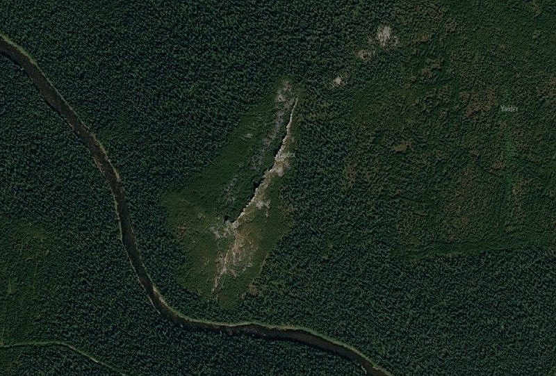 Гребень Ераниной Деревни на спутниковом снимке 
