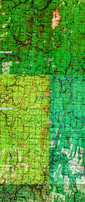 Общая карта Ослянка - Басеги с границами заповедника