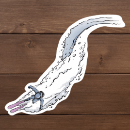 Наклейка виниловая «Лети: горные лыжи»